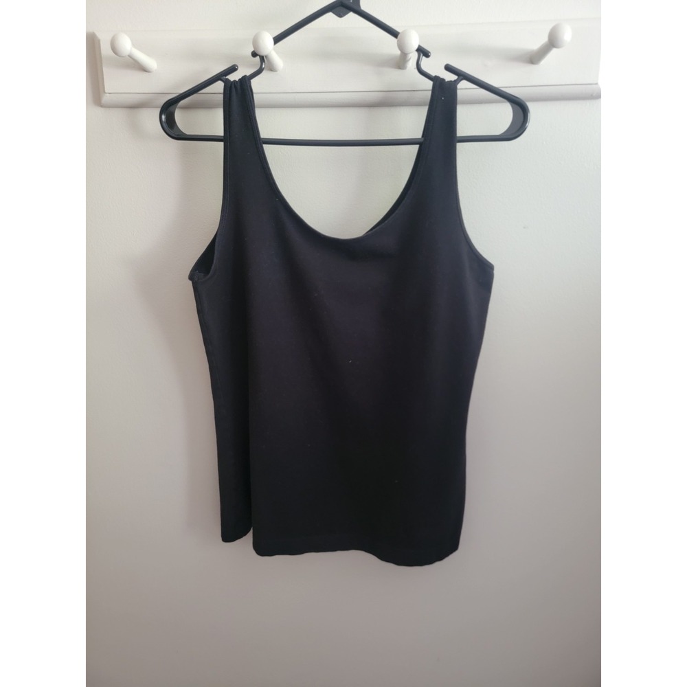Felina Women's Large Black Tank Cami Sleevless Layering Stretch Basic Top EUC